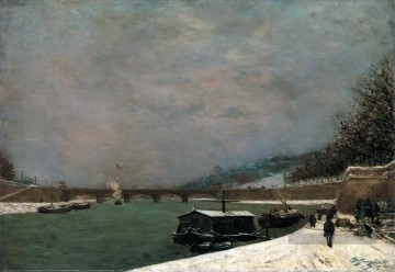 La Seine au Pont d Iena Snowy Météo postimpressionnisme Primitivisme Paul Gauguin Peinture à l'huile